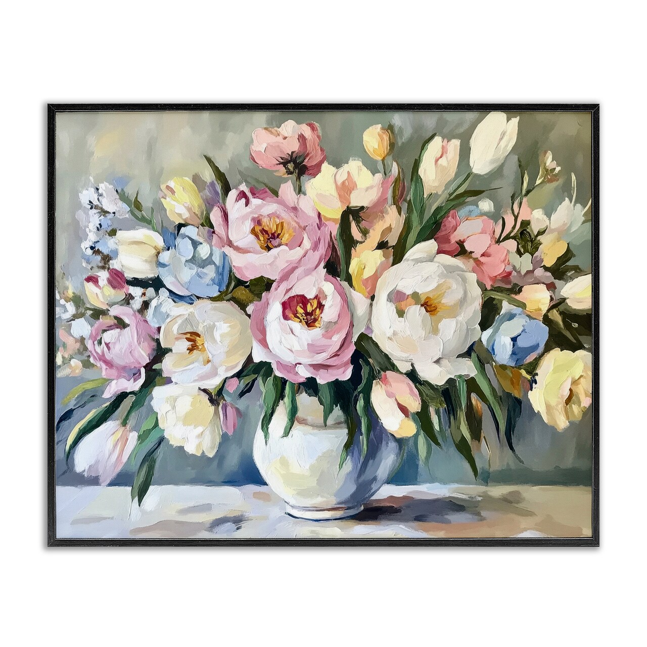 Stupell Industries Pastel Peony Bunch Bouquet Framed Giclee, design by Petal Prints Design